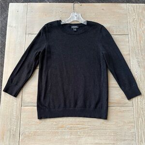 Halogen x Atlantic-Pacific Black Sparkle Tweed Sweater